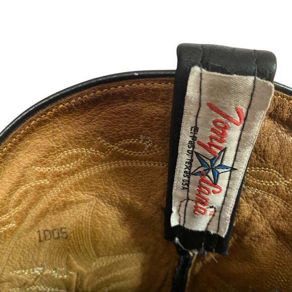 Tony Lama Brown & Black Leather Cowboy Boots Mens 11 D Western Rodeo 6171 - Picture 7 of 10